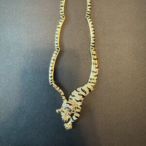 Rhinestone Tiger Necklace